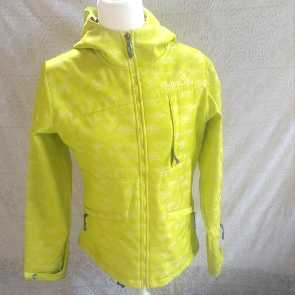Liquid Waterproof Lightweight Green Hooded Ski Snowboard Jacket Coat